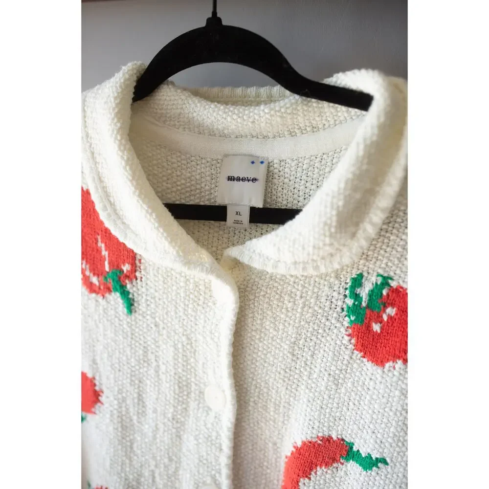 Anthropologie Maeve Short-Sleeve Collared Cardigan Sweater XL - Picture 4 of 5